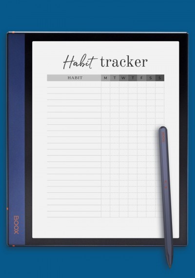 Simple Habit Tracker Template for BOOX Note