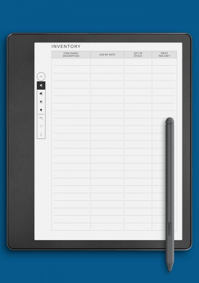 Simple Inventory Template for Kindle Scribe