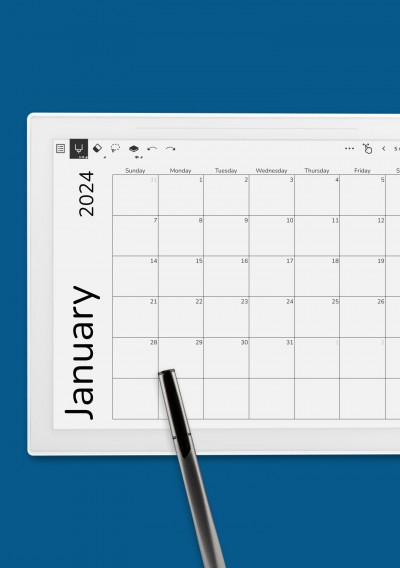 Simple Monthly Calendar Grid Template for Supernote