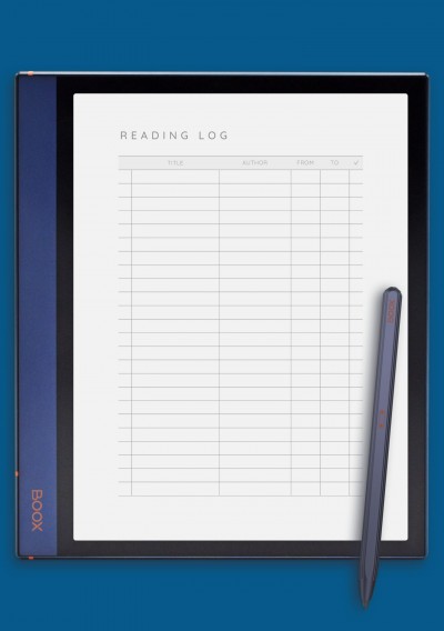 Simple Reading Log Template for BOOX Note