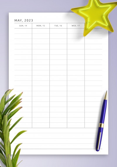 Download Simple Weekly Planner with Notes, To-Do, Goals, Wins Template - Printable PDF