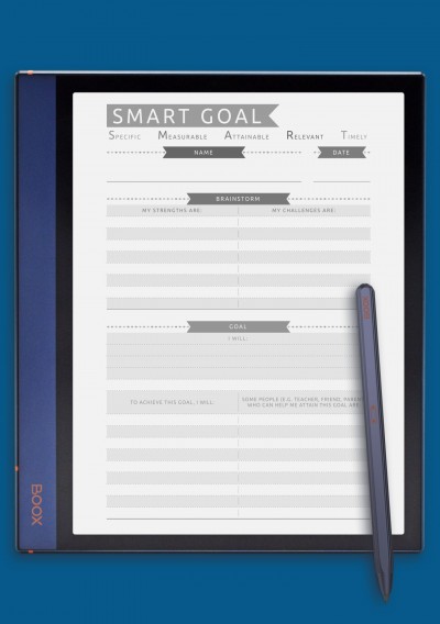 SMART Goal Template - Casual Style for BOOX Note