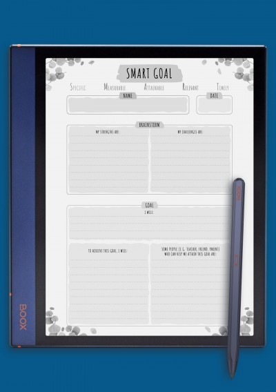 SMART Goal - Floral Style Template for BOOX Note