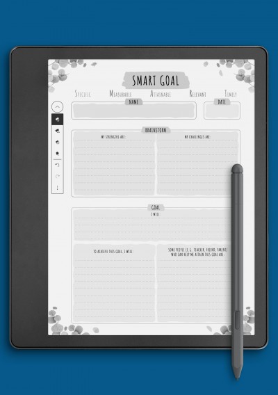 SMART Goal Template - Floral Style for Kindle Scribe