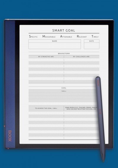 SMART Goal Template - Original Style for BOOX Note