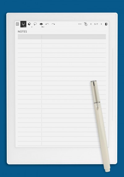 Table 2-Column Template for Supernote Tablet