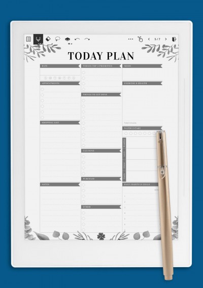 Supernote Today Plan Template