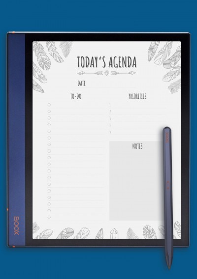 Today&#039;s Agenda Template for BOOX Note