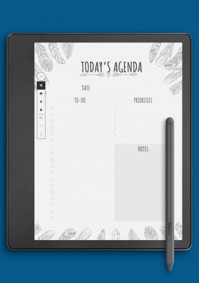 Today&#039;s Agenda Template for Kindle Scribe