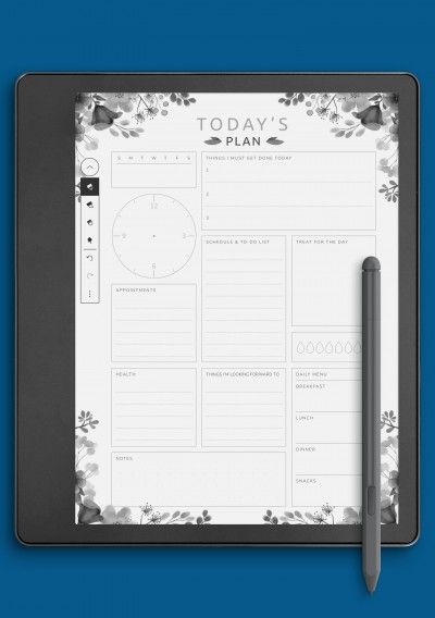 Today's Plan with To Do List & Schedule Template for Kindle Scribe