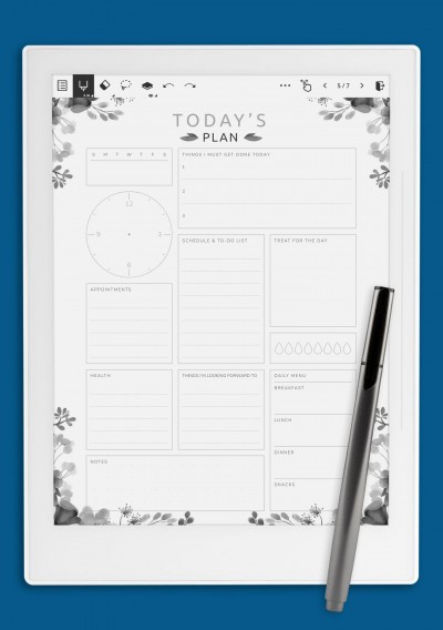 Today&#039;s Plan with To Do List &amp; Schedule Template for Supernote