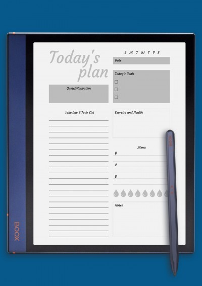 Today&#039;s plan with Schedule &amp; Todo List Template for BOOX Tab