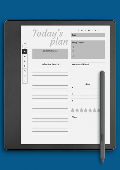 Today&#039;s plan with Schedule &amp; Todo List Template for Kindle Scribe