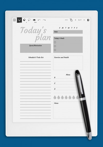 Today&#039;s plan with Schedule &amp; Todo List Template for Supernote
