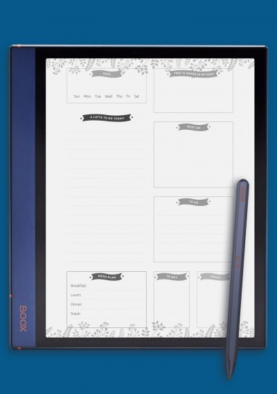 Undated BOOX Note Daily Planner Template