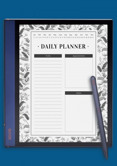 Undated Daily Planner with To-Do list Template for BOOX Tab