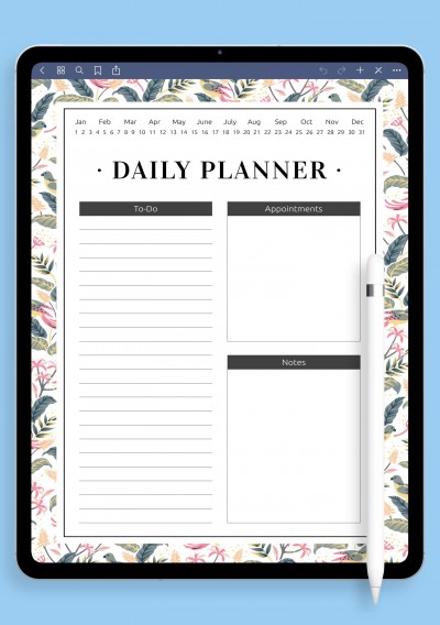 Notability Undated Daily Planner Template with To-Do List