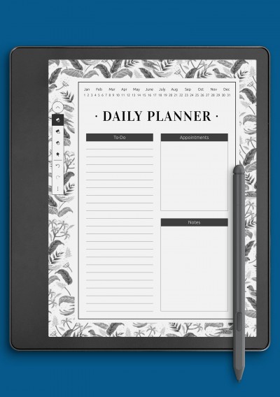Undated Daily Planner with To-Do list Template for Kindle Scribe