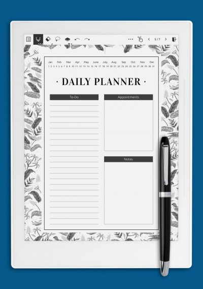 Undated Daily Planner with To-Do list Template for Supernote A5X