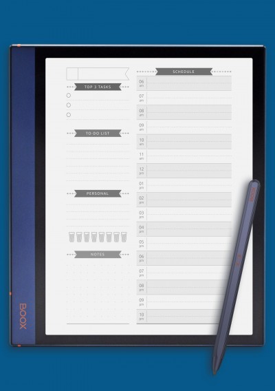 Undated Daily Planner Template - Casual Style for BOOX Note