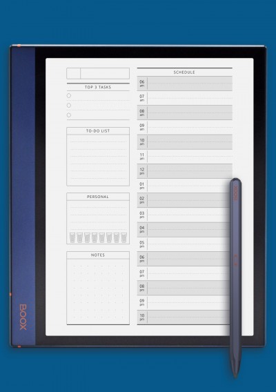 BOOX Tab Undated Daily Planner Template - Original Style