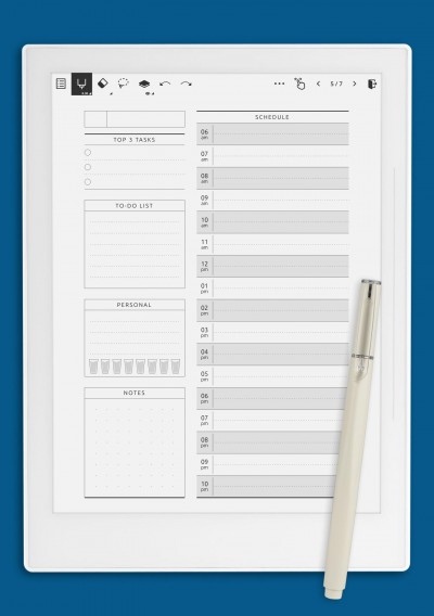 Undated Daily Planner Template - Original Style for Supernote A6X