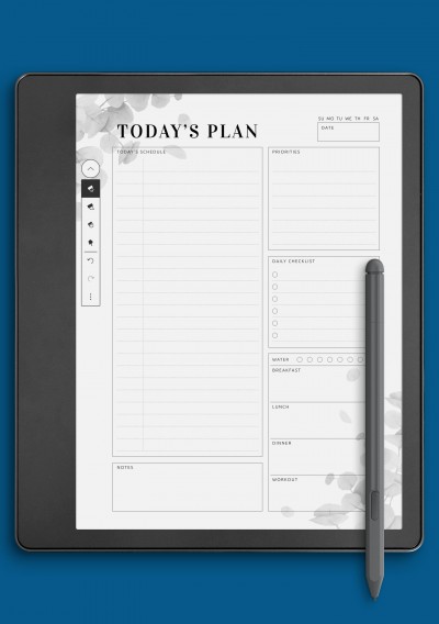 Undated Planner with Daily Checklist Template for Kindle Scribe