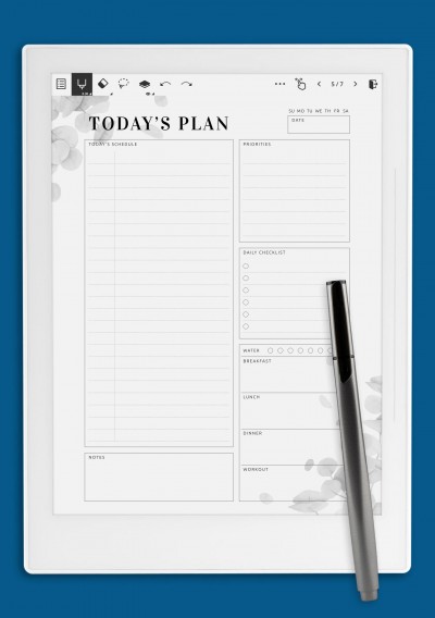 Undated Planner with Daily Checklist Template for Supernote A6X