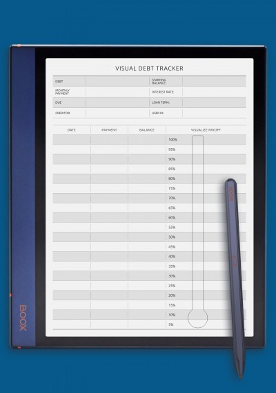 Visual Debt Tracker Template for BOOX Tab