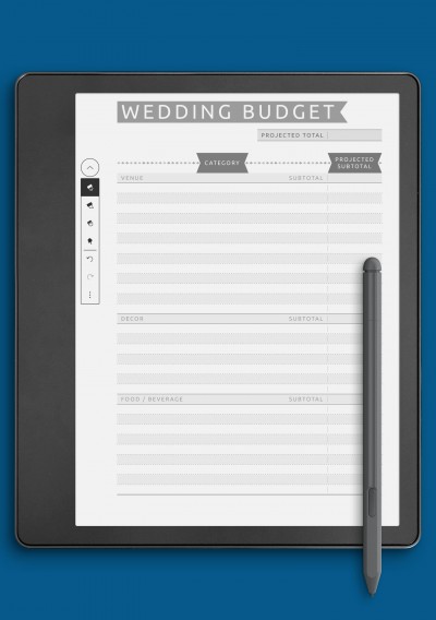 Wedding Budget Template - Casual for Kindle Scribe