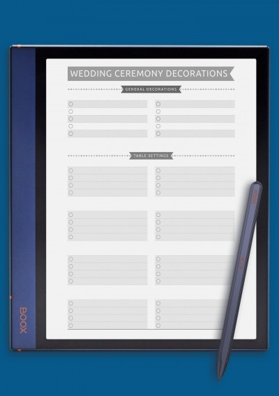 Wedding Ceremony Decorations Template - Casual for BOOX Note