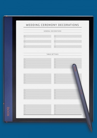 Wedding Ceremony Decorations Template - Original for BOOX Note