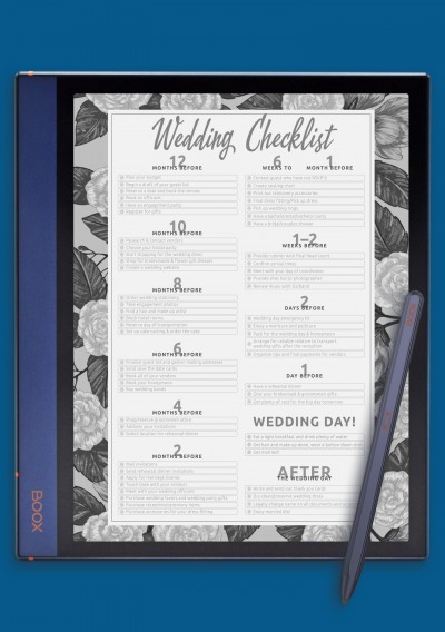 Wedding Checklist Template for BOOX Note