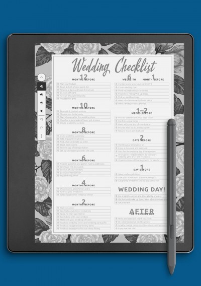 Wedding Checklist Template for Kindle Scribe