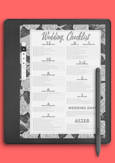 Wedding Checklist template for Kindle Scribe