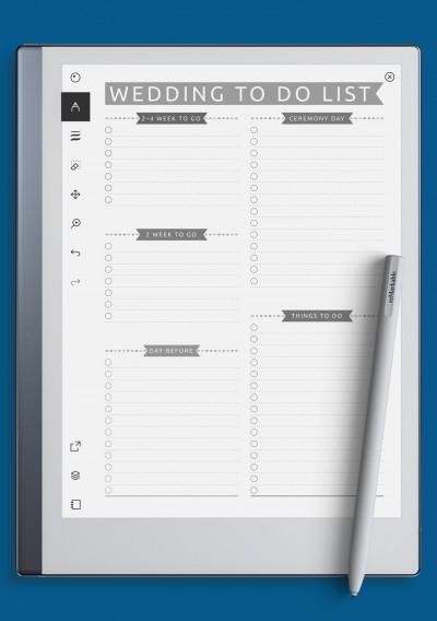 reMarkable Wedding To Do List Template - Casual