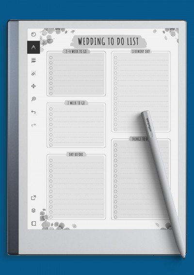 reMarkable Wedding To Do List Template - Floral
