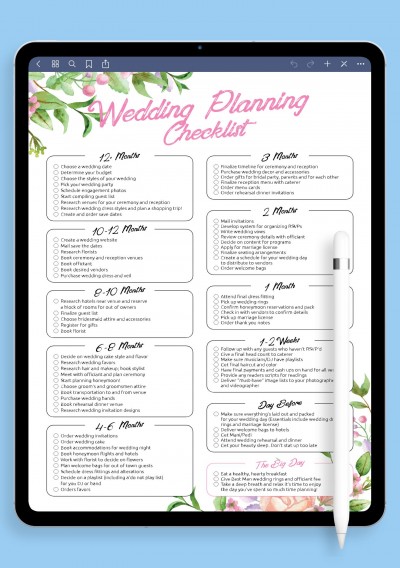 GoodNotes Wedding Planning Checklist - Eco Style Template