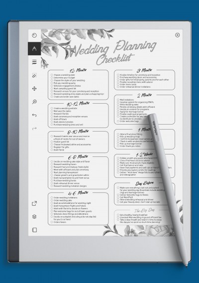 reMarkable Wedding Planning Checklist - Eco Style Template