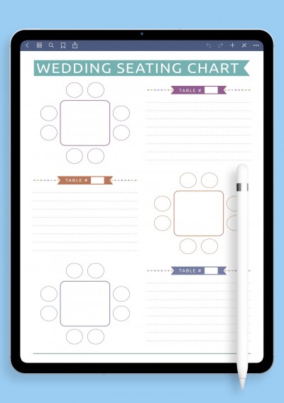 Wedding Seating Chart Template - Casual for Notability