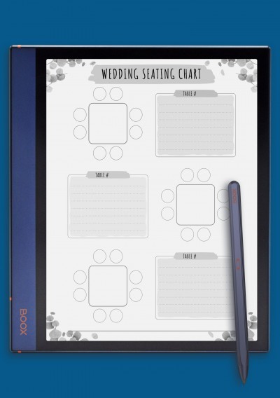 Wedding Seating Chart Template - Floral for BOOX Note