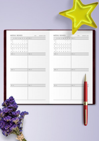 TN Weekly Boxed Layout with Mini Calendar