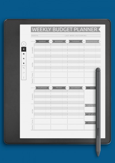 Kindle Scribe Weekly Budget - Casual Style Template