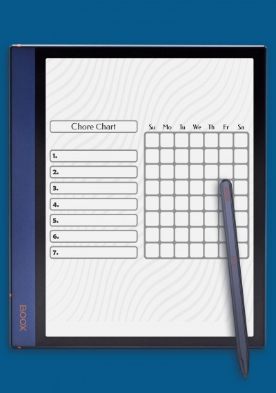 Weekly Chore Chart Template for BOOX Note