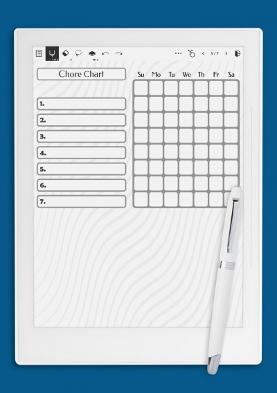 Weekly Chore Chart Template for Supernote