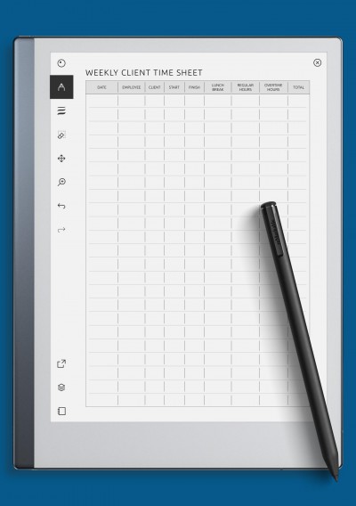 reMarkable Weekly Client Time Sheet Template