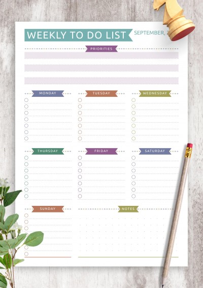 Download Printable Weekly To Do List - Casual Style PDF