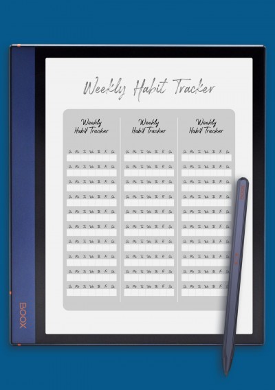 Weekly Habit Tracker Template for BOOX Note