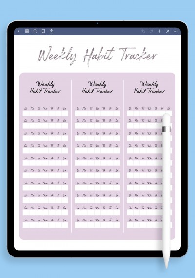 Weekly Habit Tracker Template for GoodNotes