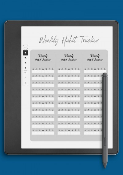 Weekly Habit Tracker Template template for Kindle Scribe